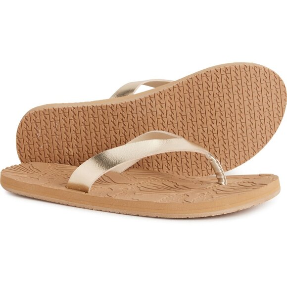 NEW Billabong Kayla Flip Flops For Women in gold 354 - Picture 2 of 6